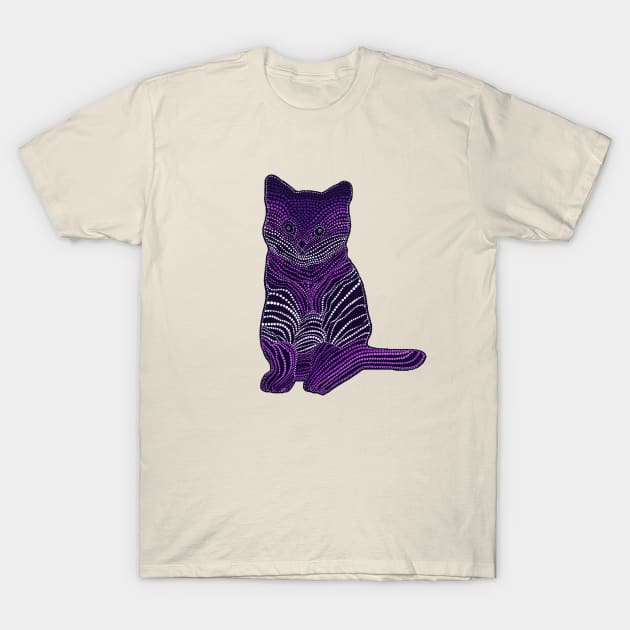 Meow Meow - Monochrome Purple T-Shirt by Amy Diener